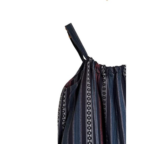 Adam Levine Women Sleeveless Geo Striped Cotton Pullover Mini Dress Size L Multi - Picture 2 of 9